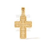 Baguette and Round Diamond Cross Pendant 4.26 ct. 14k Yellow Gold