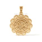 Baguette and Round Diamond Money Sign Medallion 3.30 ct. 14k Yellow Gold