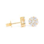 Round Diamond Earrings 1.70 ct. 10k Yellow Gold