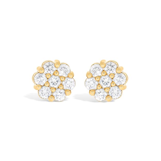 Round Diamond Earrings 0.63 ct. 10k Yellow Gold