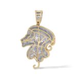 Diamond Lion Head Pendant  1.04 ct. 10K Yellow Gold