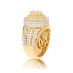 Men&#39;s Round Cluster Diamond Ring 3.85 ct. 14k Yellow Gold