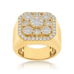 Men&#39;s Cluster Diamond Ring 2.28 ct. 10k Yellow Gold