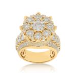 Men&#39;s Cluster Crown Diamond Ring 4.30 ct. 10k Yellow Gold