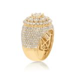 Men&#39;s Cluster Diamond Ring 4.60 ct. 14k Yellow Gold