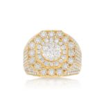 Men&#39;s Octagon Shaped Diamond Ring 4.61 ct. 14k Yellow Gold