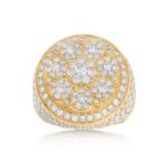 Men&#39;s Round Cluster Diamond Ring 5.56 ct. 14k Yellow Gold