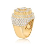 Men&#39;s Round Cluster Diamond Ring 5.56 ct. 14k Yellow Gold