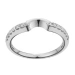 Diamond Contoured Wedding Band  0.20 ct. 14K White Gold