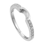 Diamond Contoured Wedding Band  0.20 ct. 14K White Gold