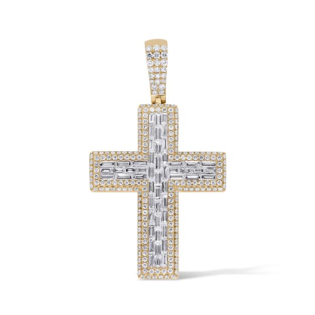 Diamond Cross Pendant 2.70 ct. 14K Yellow Gold