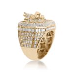 Diamond Lion Head Ring 3.32 ct. 14K Yellow Gold