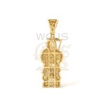 Diamond Reaper Santa Muerte Hourglass Pendant 1.46 ct. 10k Yellow Gold