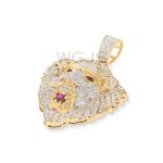 Diamond Lion Head Pendant 0.49 ct. 10k Yellow Gold