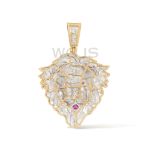 Diamond Lion Head Pendant 0.49 ct. 10k Yellow Gold