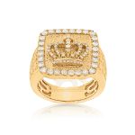 Men&#39;s Diamond Crown Design Ring 1.20 ct. 10k Yellow Gold