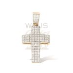 Diamond Pave Cross Pendant 0.56 ct. 10k Yellow Gold