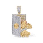 Diamond Mario in a Safe Pendant 0.97 ct. 10k Yellow Gold