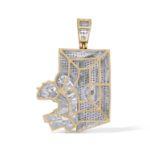 Diamond Mario in a Safe Pendant 0.97 ct. 10k Yellow Gold