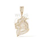 Diamond Lion Head Crown Side Profile Pendant 0.60 ct. 10k Yellow Gold