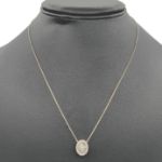 Baguette Diamond Oval Pendant with Gold Chain 0.50ct 14K Yellow Gold