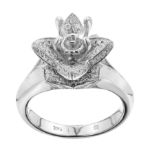 Diamond Engagement Mounting Ring  0.88 ct. 14K White Gold