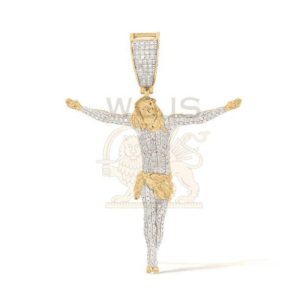 Diamond Jesus Pendant 0.45 ct. 10k Yellow Gold