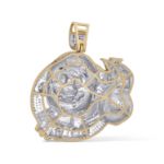 Diamond Mario Holding a Moneybag Pendant 1.40 ct. 10k Yellow Gold