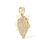 Diamond Lion Head Roaring Pendant 0.54 ct. 10k Yellow Gold