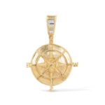 Diamond Skull Head Compass Medallion 0.59 ct. 10k Yellow Gold