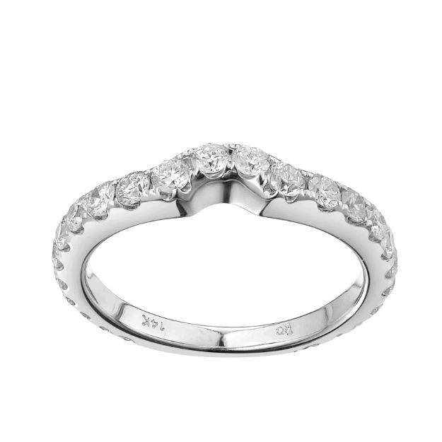 Diamond Wedding band   0.80 ct. 14K white gold