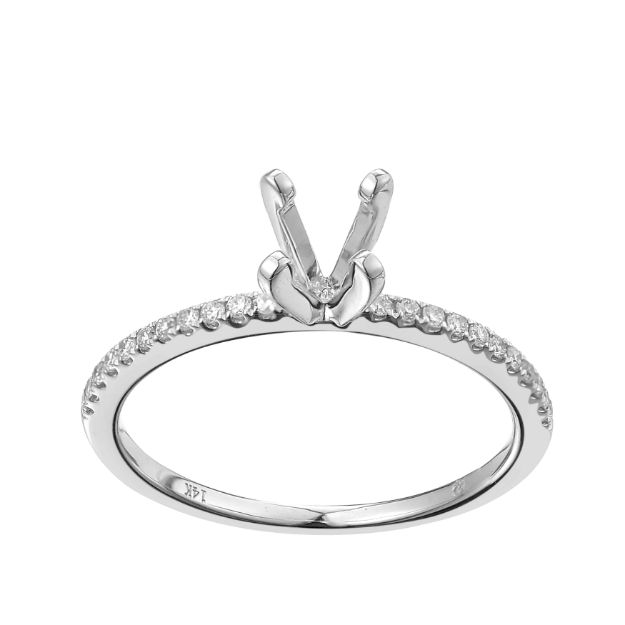 Diamond Ring  0.11 ct. 14K White Gold 		