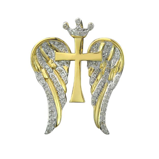 Diamond Cross Pendant   0.27 ct. 10K Yellow Gold