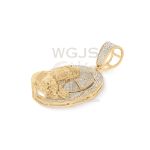 Diamond Jesus Oval Shaped Medallion 0.43 ct. 10k Yellow Gold