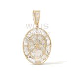 Diamond Jesus Oval Shaped Medallion 0.43 ct. 10k Yellow Gold