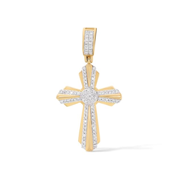 Diamond Cross Pendant 0.13 ct. 10k Yellow Gold