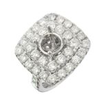 Diamond Ring 2.74 ct. 14K White Gold 8.48 g