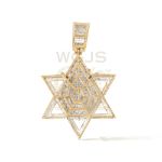 Diamond Lion Head 6 Point Star Pendant 1.30 ct. 10k Yellow Gold