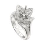 Diamond Engagement Mounting Ring  0.87 ct. 14K White Gold