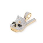 Diamond Skull Head Rock On 0.88 ct. 10k Yellow Gold