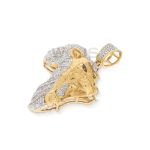 Diamond Lion Africa Pendant 0.62 ct. 10k Yellow Gold