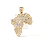 Diamond Lion Africa Pendant 0.62 ct. 10k Yellow Gold