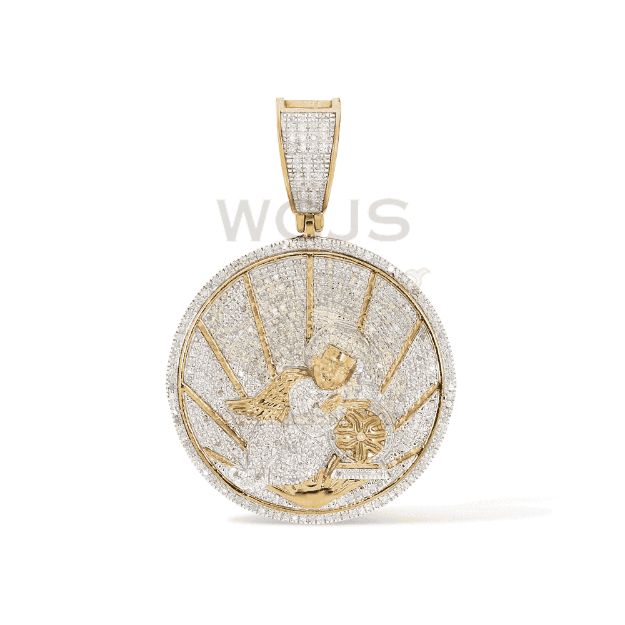 Diamond Angel Medallion 0.79 ct. 10k Yellow Gold