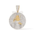 Diamond Jesus Halo Medallion 1.46 ct. 10k Yellow Gold