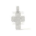 Diamond Cross Pendant 1.96 ct. 14k White Gold