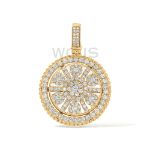 Round Design Diamond Pendant 3.03 ct. 14k Yellow Gold