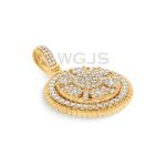 Round Design Diamond Pendant 3.03 ct. 14k Yellow Gold