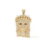 Diamond Jesus Head Pendant 2.30 ct. 14k White Gold