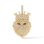 Diamond Lion Head Pendant 3.00 ct. 14k Yellow Gold