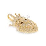 Diamond Lion Head Pendant 3.00 ct. 14k Yellow Gold